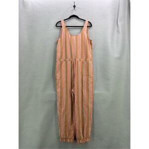 NWT Anthropologie Drew Womens Striped Linen Sleeveless Jumpsuit Medium